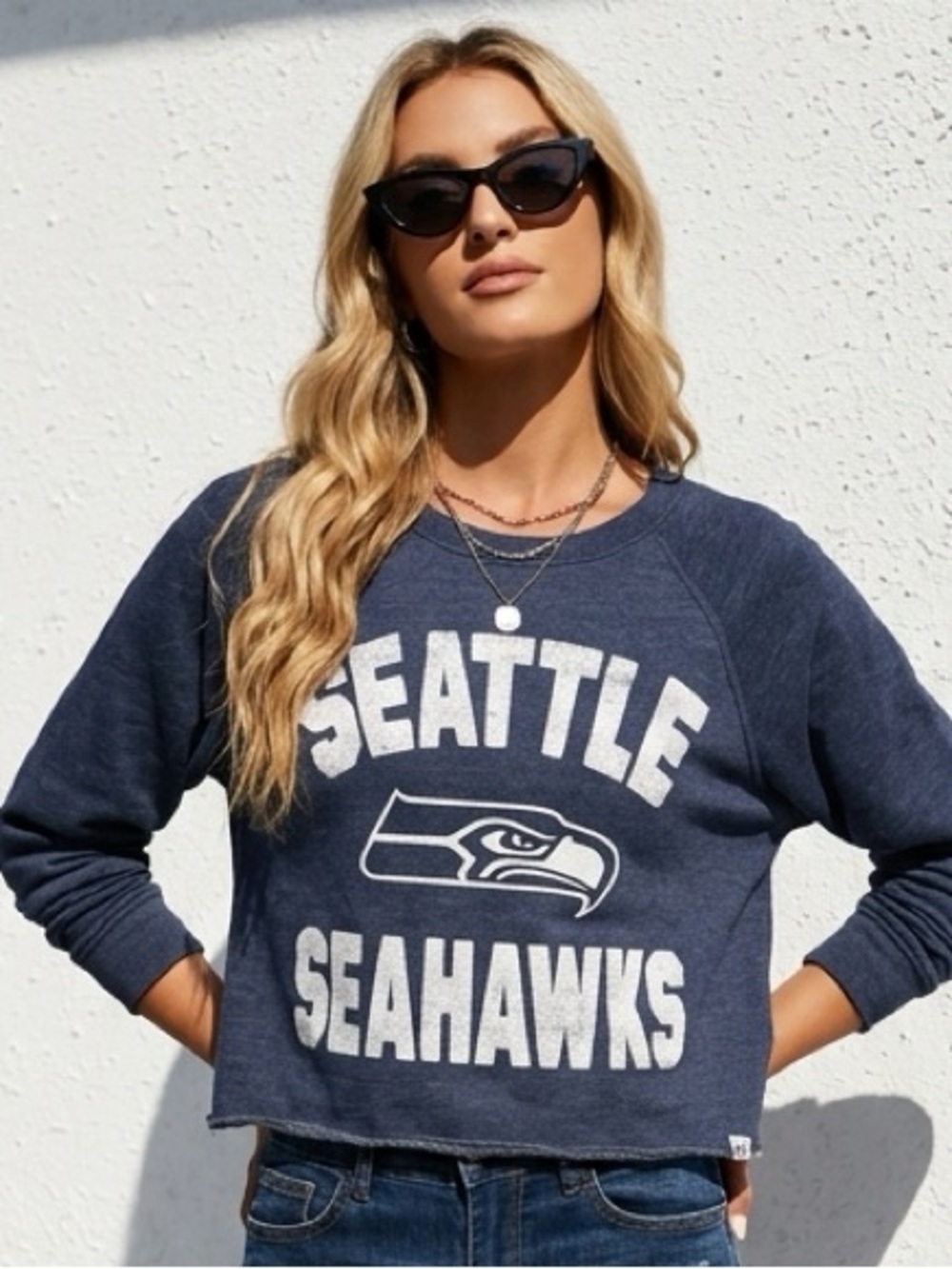 47 Navy Seattle Seahawks NFL Crewneck Sweatshirt